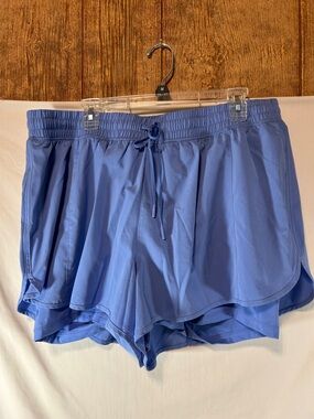 Yogalicious Light Blue Women's Athletic Shorts with Drawstring